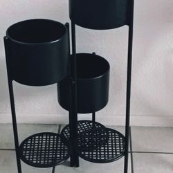 6-tier Black Foldable Metal Plant Stand / Soporte para plantas plegable de metal negro de 6 niveles / 