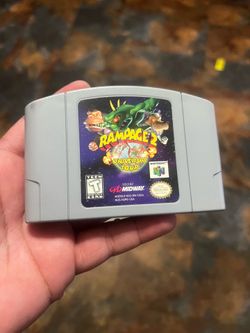Rampage 2: Universal Tour (Nintendo 64, 1999) Authentic N64 Loose Cartridge