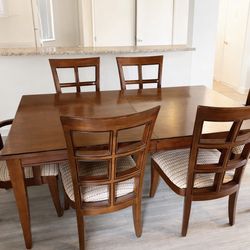 Cherrywood Dining Table with 6 Chairs & Extender
