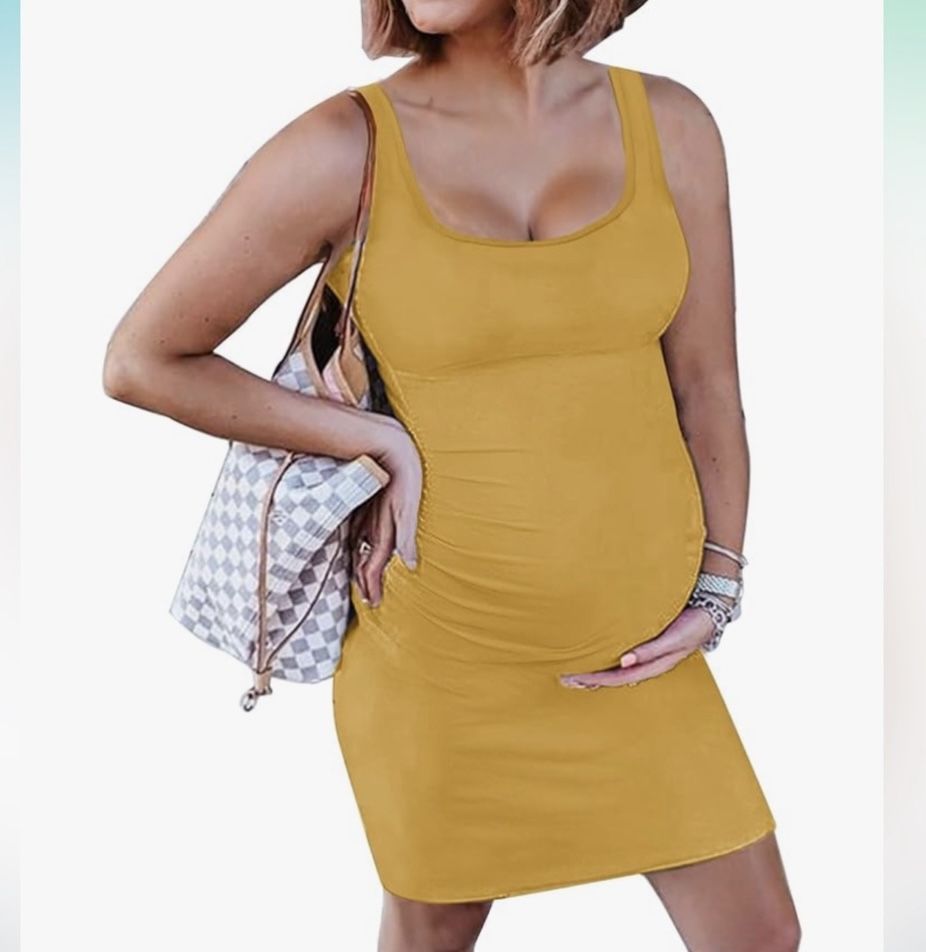 Gold/Yellow XXL maternity dress