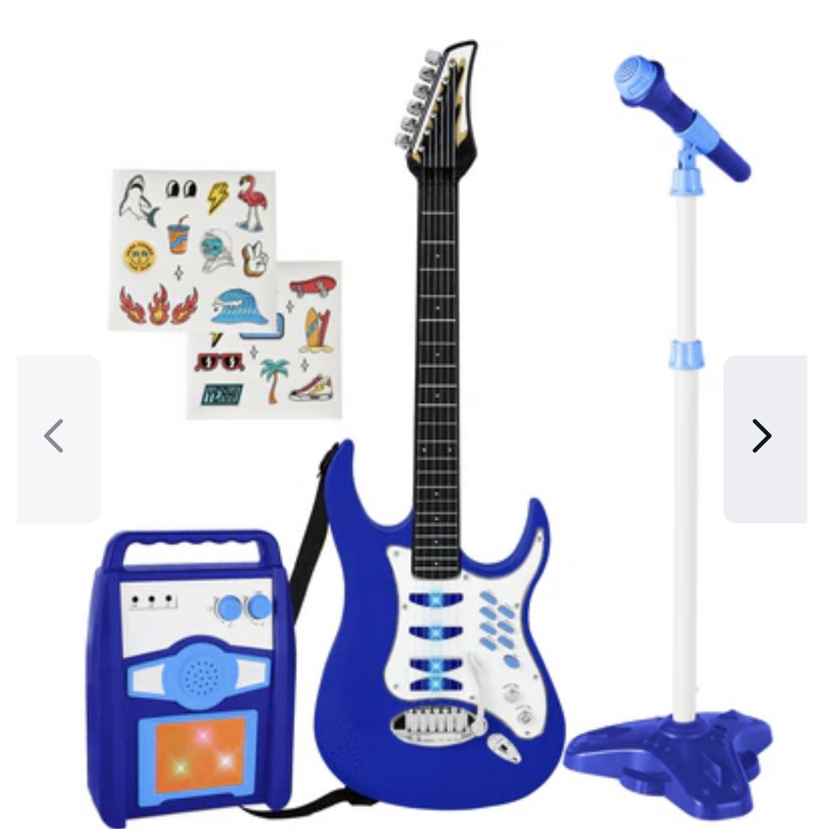 Kids Multi-color Electric Guitar Set MP3 Player Learning Toys Microphone, Amp