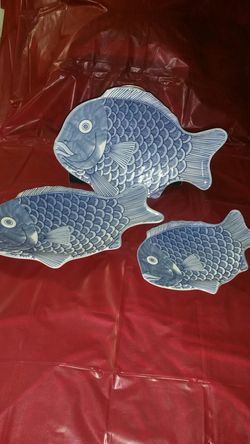 Never use 3 piece melamine fish platter set