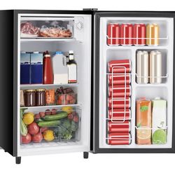 Sweetcrispy 3.2 Cu.Ft Mini Fridge with Freezer Small Refrigerator Single Door Adjustable Thermostat Energy-efficient Low Noise, Compact Fridge fo=199
