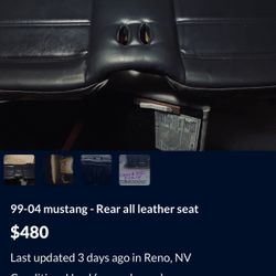 ‘04 Mustang Rear Seats