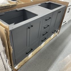 Bathroom vanity cabinet 72” solid mango Quartz top with sinks and backsplash 