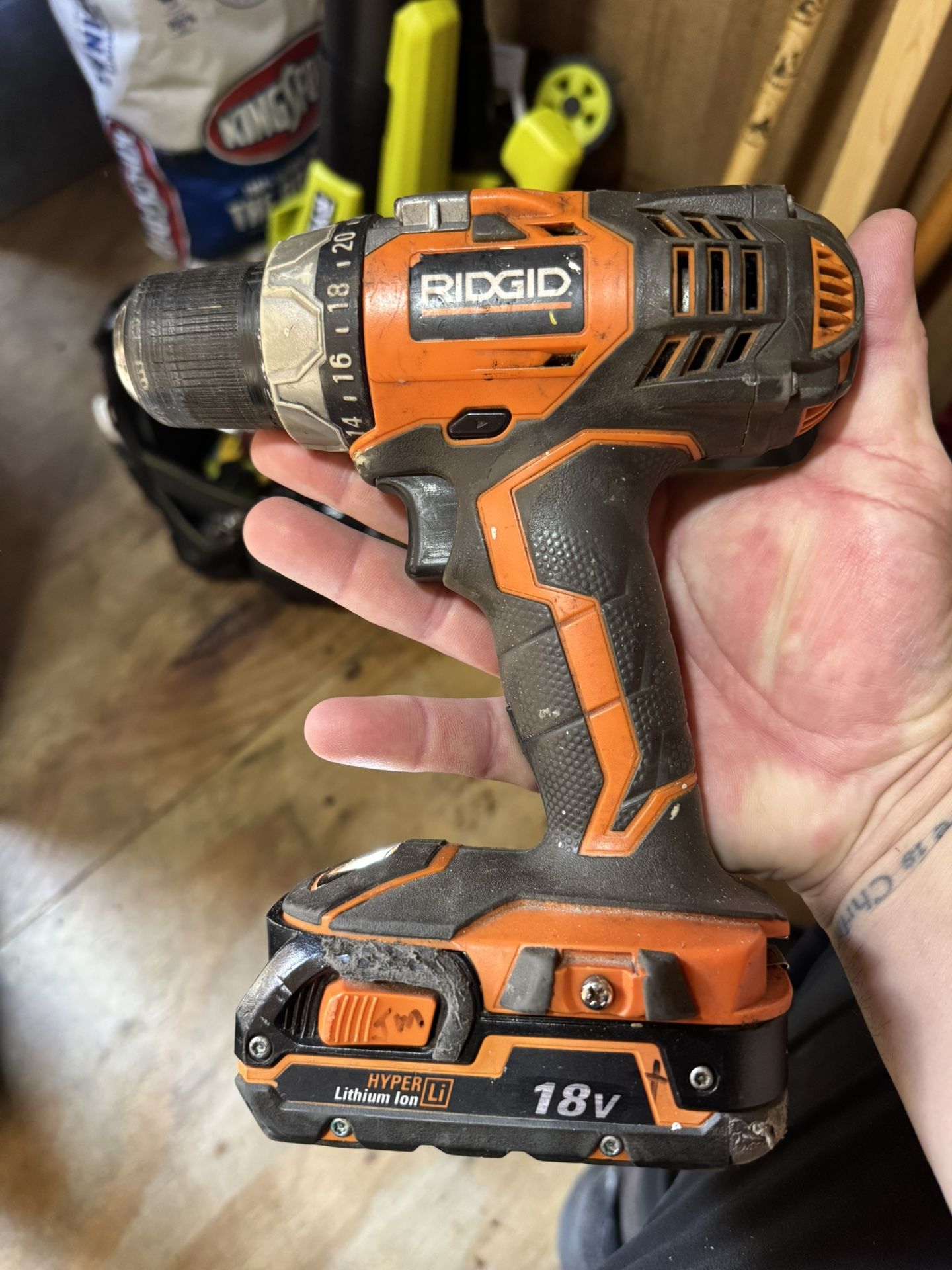 Cordless Ridgid saw & drill
