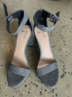 Mix No. 6 Silver Glitter Block Heel Sandals