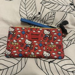 Sanrio Hello Kitty 50th Anniversary All-Over Print Nylon Zipper Pouch Wristlet