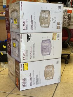 Home Decorators Collection 15.75 in 7-Light Stainless Steel Flush Mount