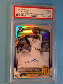 🔥2025 Bowman🔥Leo De Vries Chrome Prospect Auto🔥 Refractor🔥