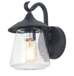 Log Barn Outdoor Wall Light Farmhouse Exterior Lantern Black A03356 1-Light