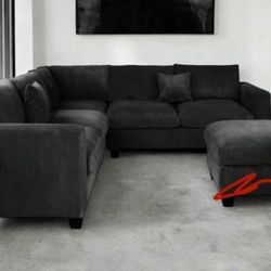 New! Super Comfy ~ Luxurious Soft Touch Sofa Sectional! Free Xl Ottoman! Reg $1,199.00!!