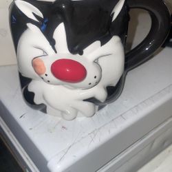 Vintage 1996 NWT Sylvester & Tweety Bird mug figural shape Warner Bros.