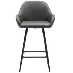 Bucket Counter Stool – Premium Upholstered Bar Chair 25in/29in, Dark Gray & Black, Halloween Party