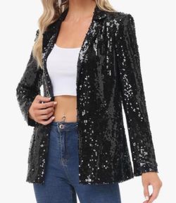 Kancy kole-Black Sequin Blazer Jacket New with Tag