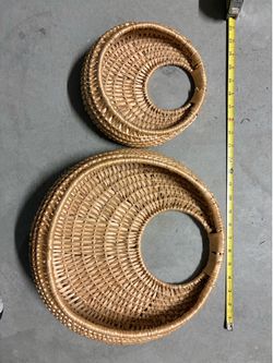 Boho Woven Wicker Wall Pockets