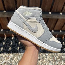 Jordan 1 Mid Coconut Milk Particle Grey (Size 5.5Y)