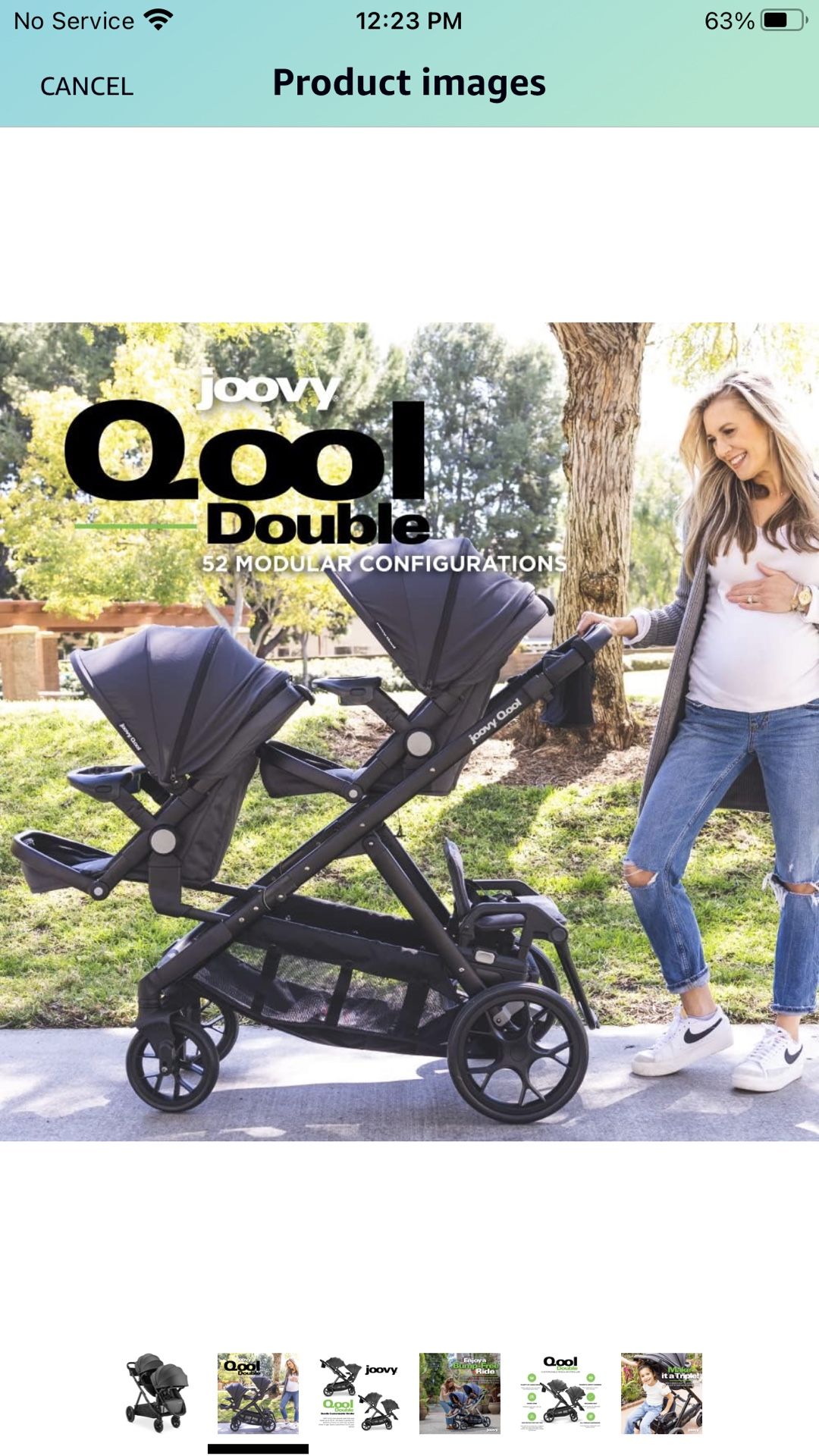 Joovy New Qool Double Stroller, Customizable Modular Stroller, Jet
