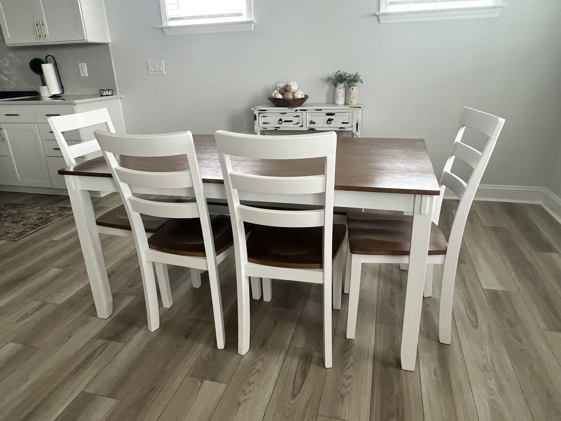 Dining Room Set - 4 Chairs And Bench 