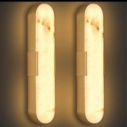 Alabaster Wall Sconces, 20 in Wall Sconces Set of Two, LED Wall Sconce Indoor Modern Bathroom Natura