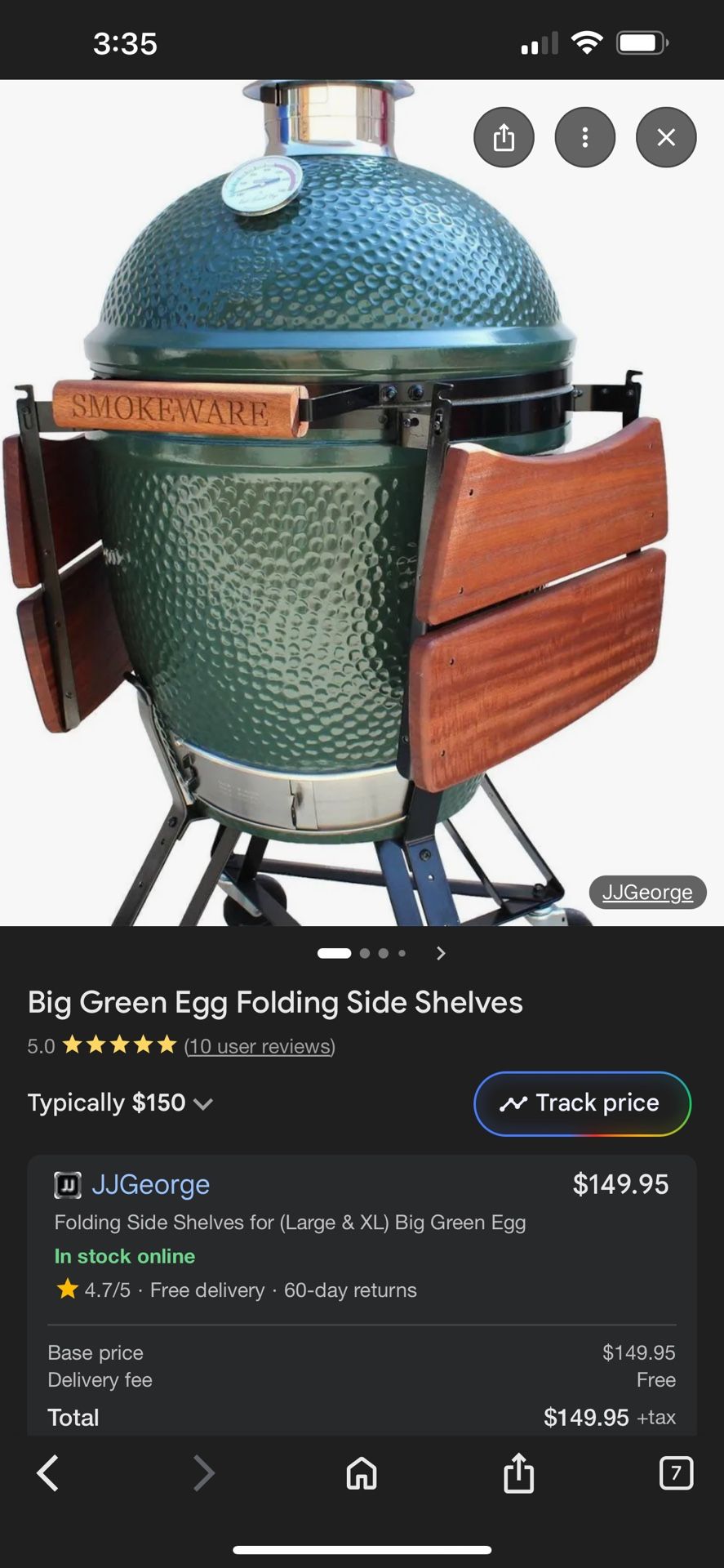 Green Egg Folding Side Shelves
