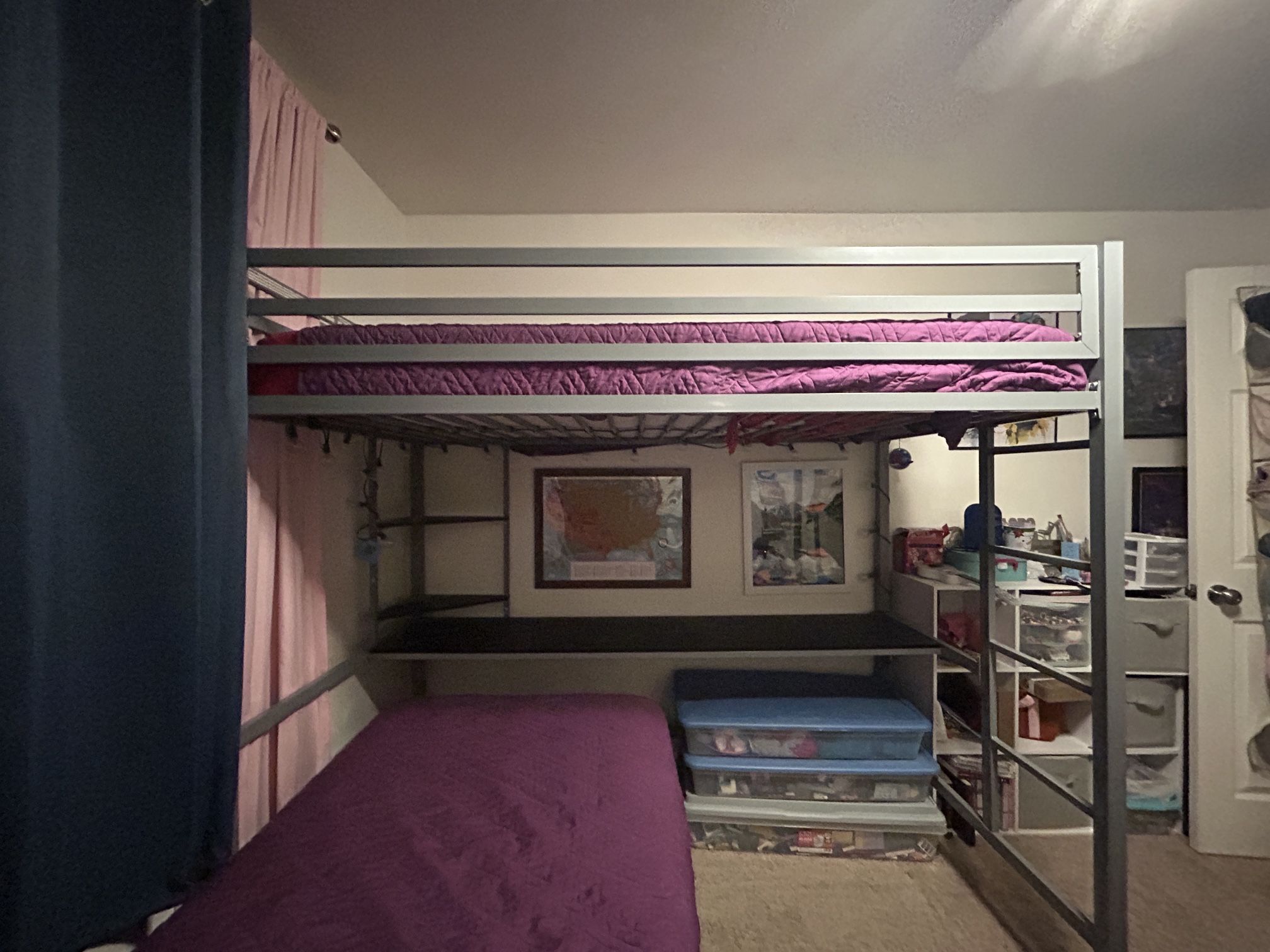 Twin Loft Bed With Desk And Shelves
