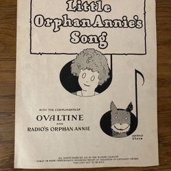 Little Orphan Annie Ovaltine Promo Sheet Music