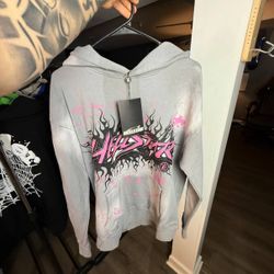 pink and grey hoodie 