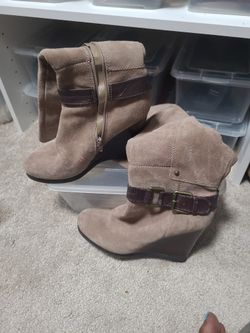 Nine West Suede Wedge Boot 