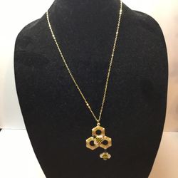Honeycomb Bee - Beaded Necklace Handmade