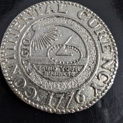 Continental Currency American Congress 1776 Fugio Commemorative Coin Token - Curency misspelled version

Copy of The Continental Currency dollar coin 