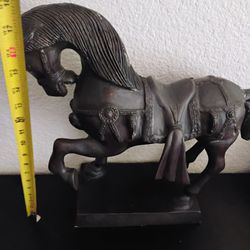 Heavy Antique Metal Horse Sculpture 