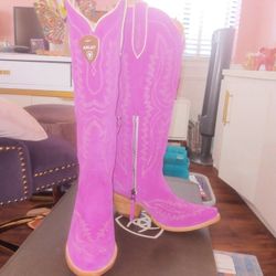 New Women's Ariat Casanova Tall Pink Suede Boots Sz 8.5 $155 OBO 