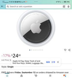 Apple AirTag. Keep Track of and find Your Keys, Wallet, Luggage, Backpack, and More. Simple one-tap Set up with iPhone or iPad