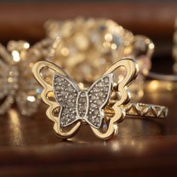 Gold butterfly ring