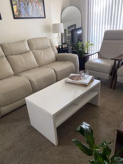 White Coffee Table/Kids Play Table For Legos, Train Tracks, Coloring, Etc