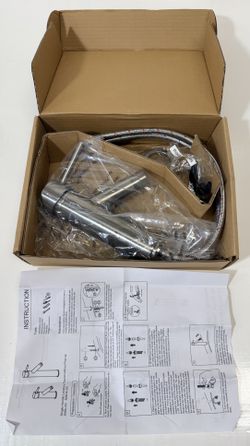 NEW BOXED VIRTU USA Single Handle Lavatory Faucet PS-103-BN Brushed Nickel no Pop-up