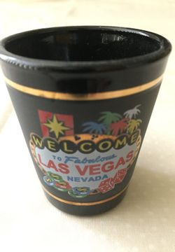 Las Vegas Black Glass Shot Glass