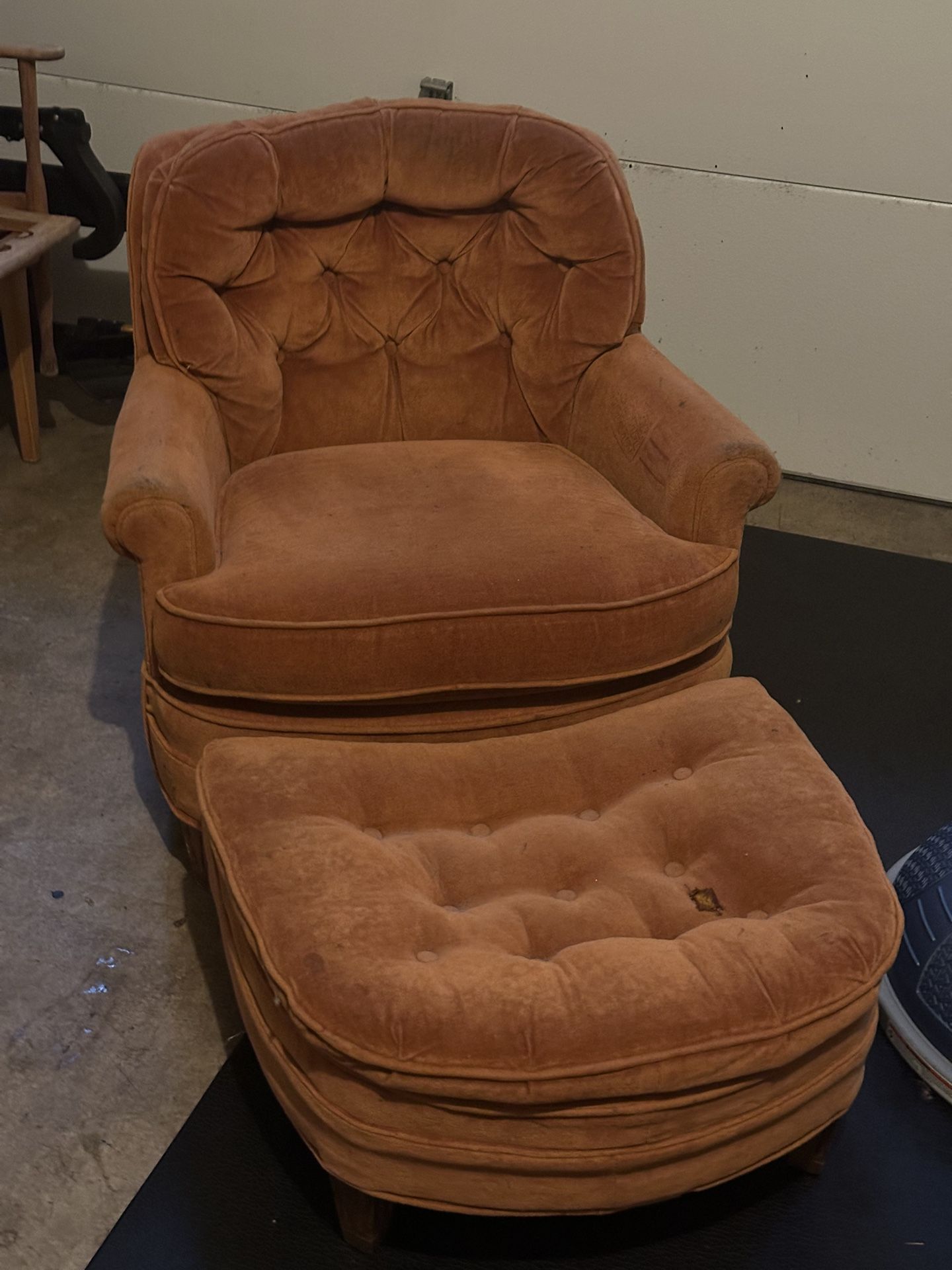 Plush Accent Chair With Ottoman