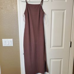 Long Rippled Burgundy Or Purple Dress