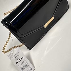 ALDO Black Patent Leather Clutch