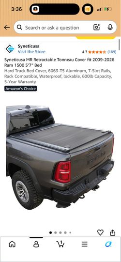 Brand New - Syneticusa MR Retractable Tonneau Cover fit 2009-2026 Ram 1500 5’7” Bed