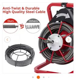 NEW IN BOX Shop PioneerWorks Electric Sewer Snake, Drain Cleaner Machine, 75 ft x 3/8 inch Semi-Auto Drain Snake