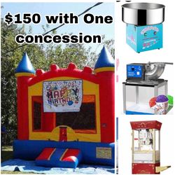 Bounce House with ONE concession $150 With Supplies 