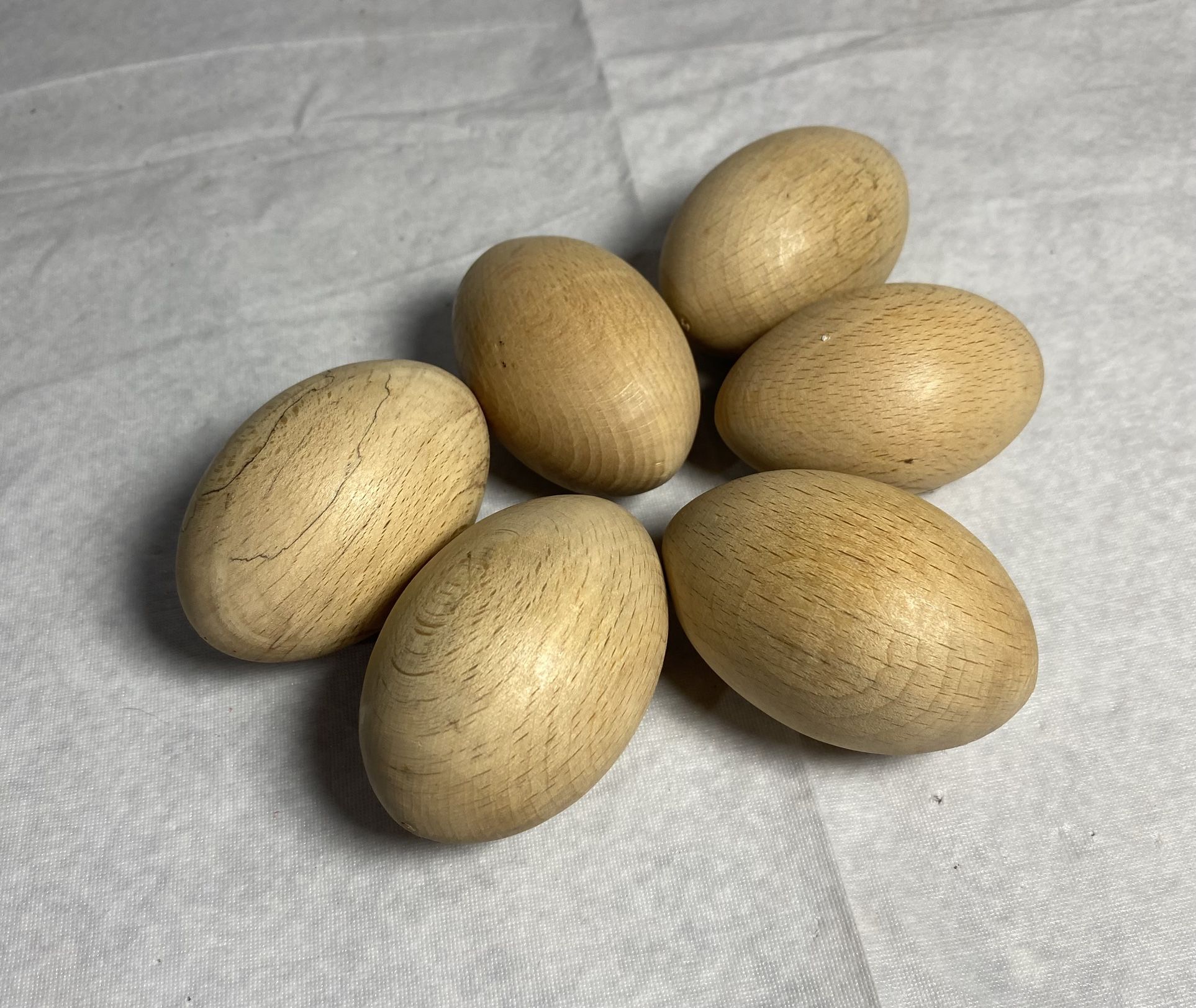 6 Piece Wooden Eggs For Easter Crafter - 2 1/2” X 1 1/2”