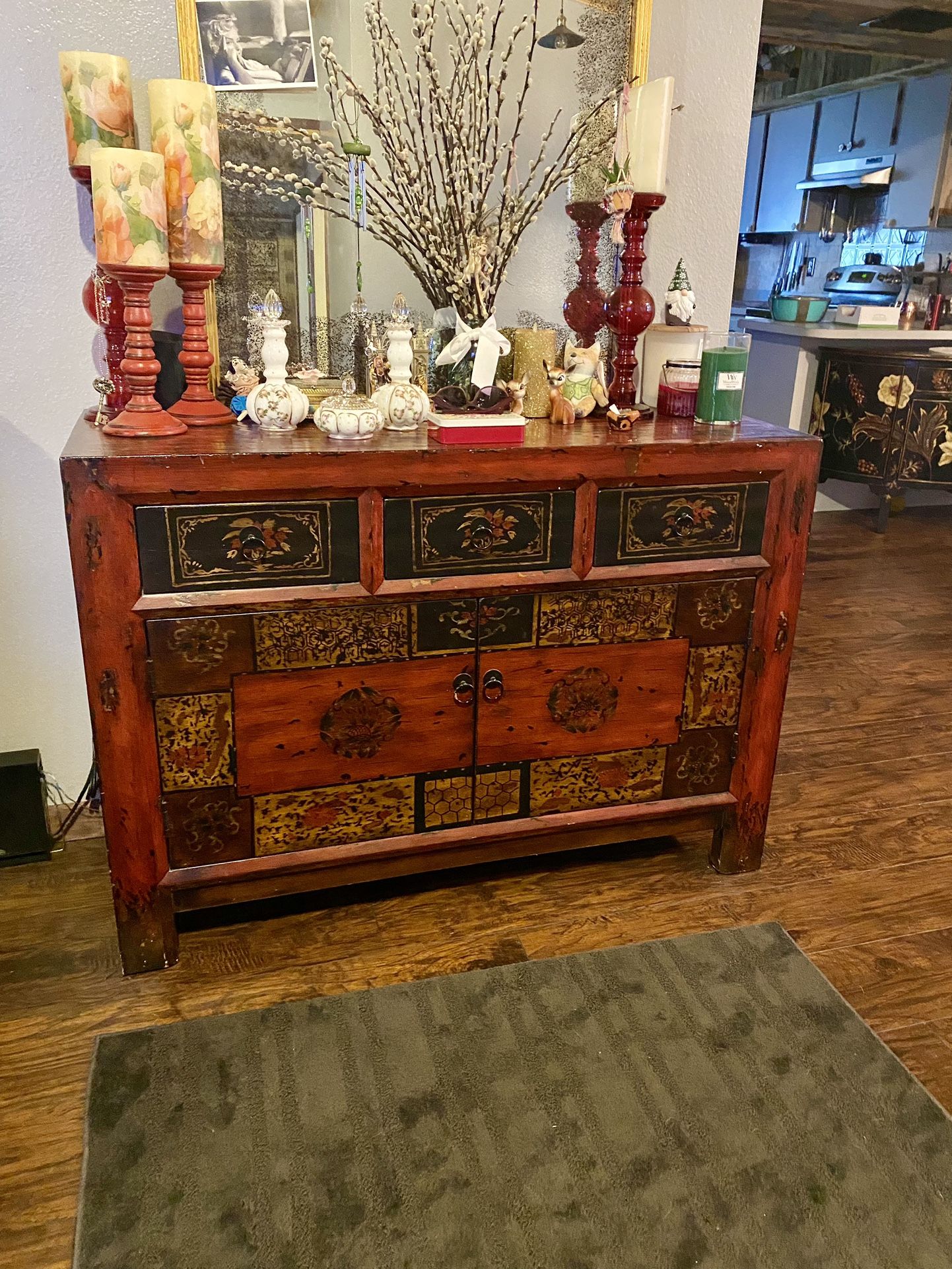 Beautiful Asian Themed Cabinet From Pier 1. Very Solid Heavy Wood.
