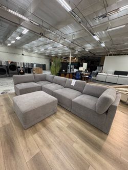Costco thomasville Fallon modular sectional 6pc gray with ottoman