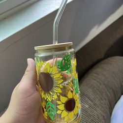 Sunflower 🌻 Glass Cup 