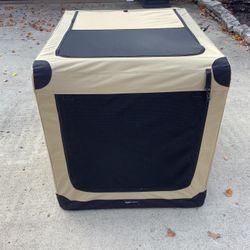 NEW! 2-Door Portable Soft-Sided Folding Soft Dog Travel Crate Kennel Medium Tan