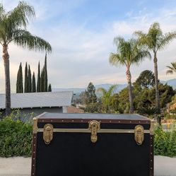 Vintage Trunk With Wheels 